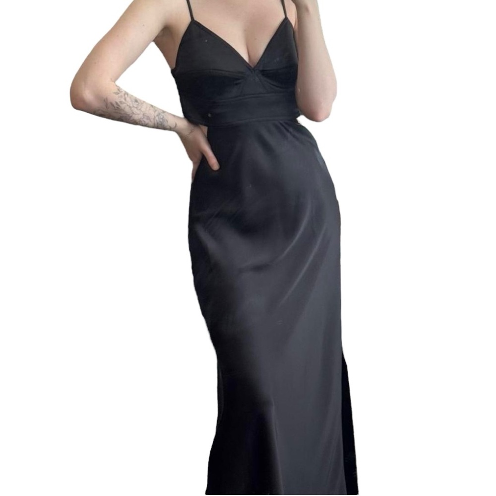 House of Harlow 1960 Black Spaghetti Strap Maxi Dress
